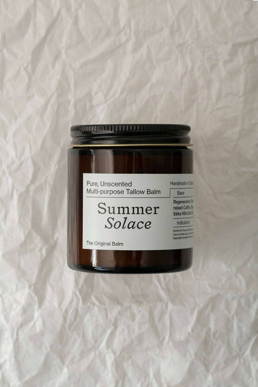 SUMMER SOLACE TALLOW® - Pure Unscented Balm - Regenerative Tallow™ Large